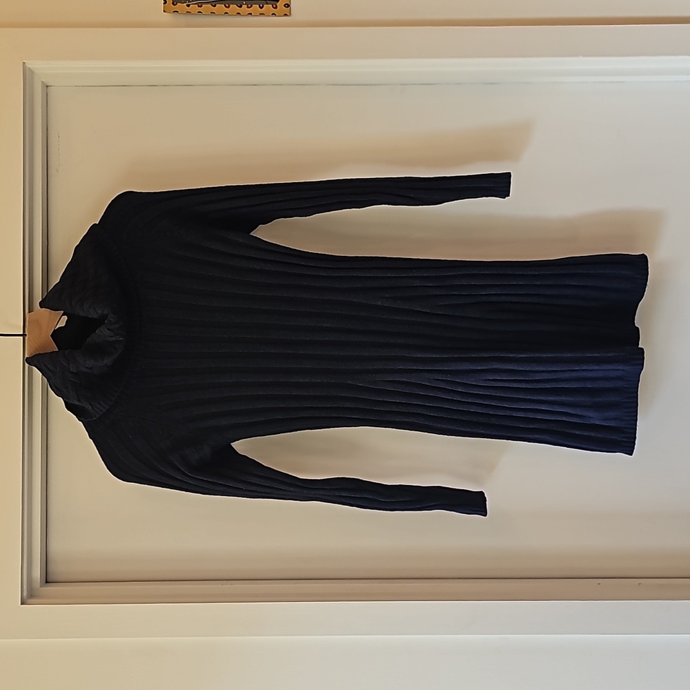 🩷 Navy Blue Turtleneck Sweater Dress Size S